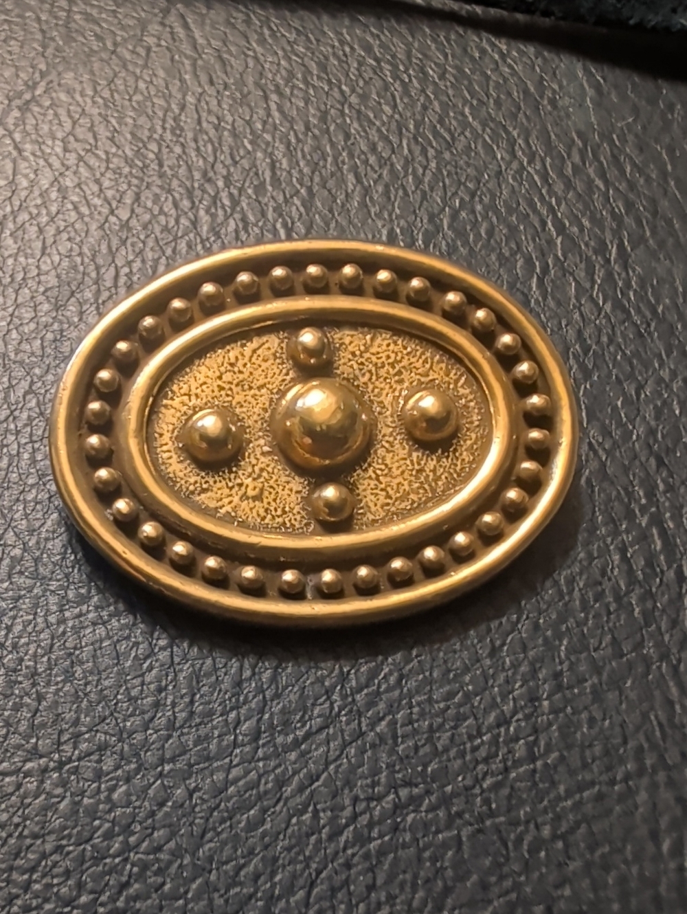 Vintage NGA Brooch National Gallery Art Gold-Tone Oval Brooch Pin Warrior Metal